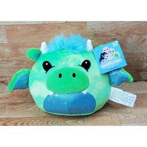Cuddly Crew Dragon 8" Plush Green Glitter Idea Nuova NWT